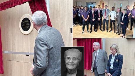 Sir Alex Ferguson pays touching tribute to the late Kath Phipps during re-opening of Man United's Carrington training complex after £50m revamp - as club unveil a plaque in her honour