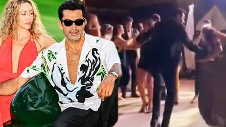 Kenan İmirzalıoğlu, eşi Sinem Kobal'ın kardeşinin düğününde Erik Dalı ile coştu
