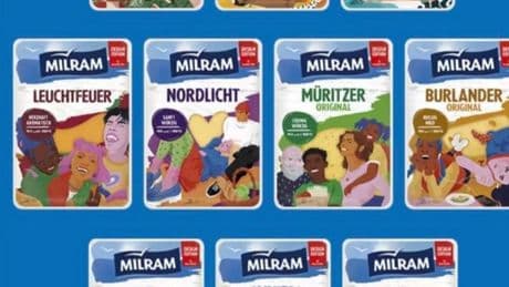 Buntes Design im Kühlregal: Milrams Käse-Verpackungen halten manche für totalen Quark