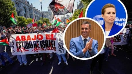 La primera ministra danesa acusa a Sánchez de «rendir homenaje a matones» tras las protestas propalestinas en La Vuelta