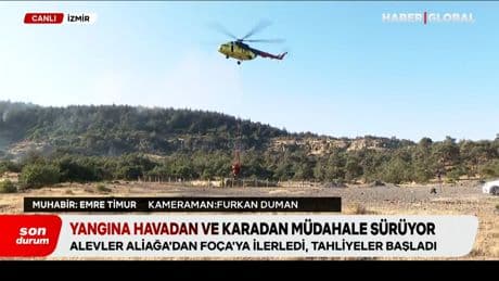 İzmir’deki yangına havadan ve karadan müdahale sürüyor