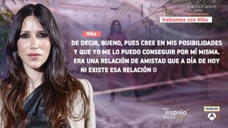 Nika, sobre Alejandro Sanz: &quot;He tenido una relación de amistad, hace años que no hablamos&quot;