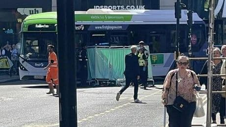Pedestrian hit by bus as Glasgow city centre street locked down