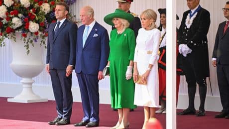 Coups de canon, cortège de carrosses, garde d’honneur... L’accueil royal du couple Macron au château de Windsor
