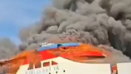 At least five dead as ferry packed with 280 passengers bursts into flames off Indonesia