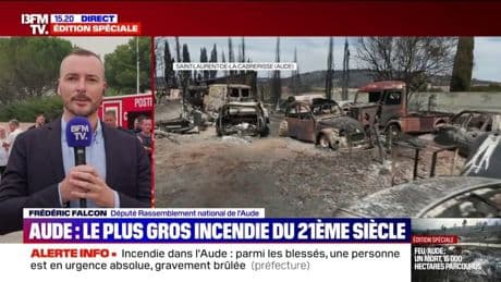 Incendie dans l'Aude: "C'est une immense tristesse: nous venons de perdre 15.000 hectares", déclare Frédéric Falcon (député RN)