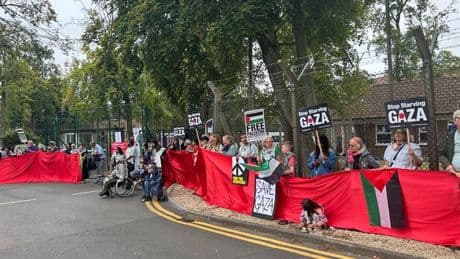 Pro-Palestine protesters chant ‘RAF shame on you’ at air base demonstration