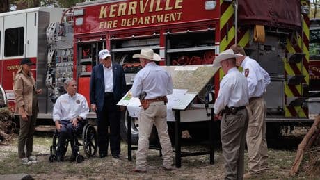 Trump praises disaster response in Texas while FEMA's future is murky