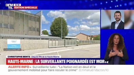 Surveillante tuée: "C'est un drame, on est sous le choc", assure Christophe Bentz, député RN de Haute-Marne
