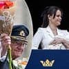 Princess Sofia of Sweden cradles her baby daughter in the royal infant's first public appearance at King Carl XVI Gustaf's 79th birthday celebrations