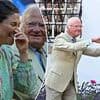 Swedish King Carl Gustaf leaves his family in stitches with his whacky dance moves as he celebrates his daughter's birthday