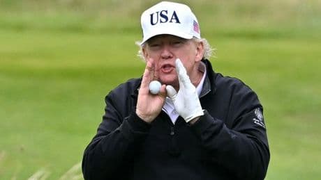 Donald Trump gives cryptic response as tiny group of fans shout 'we love you' at golf course