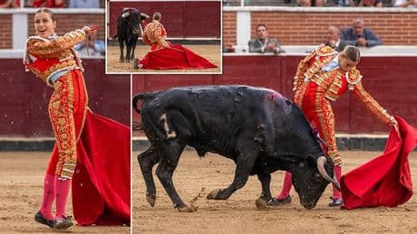 Beauty and the beast: Female bullfighter praised for her looks as well as her skill slays bull in front of cheering crowd as she sets out to be 'the greatest in history'