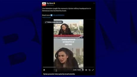 Syrie: apeurée, une présentatrice de télévision quitte le plateau après une frappe israélienne