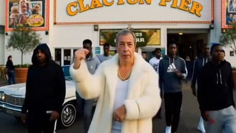Nigel Farage posts AI video of himself as grime rapper and everyone makes the same joke