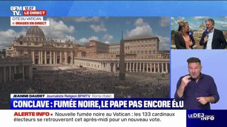 "Il sont dans les temps" - Conclave: les cardinaux concluent leur troisième tour de scrutin avec une fumée noire