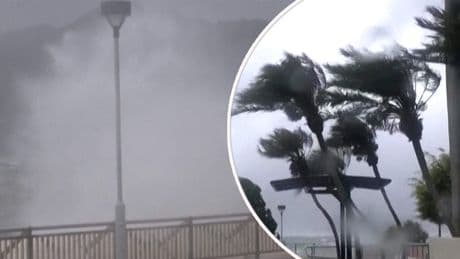 Extreme wind en zware regenval door tyfoon in Hongkong