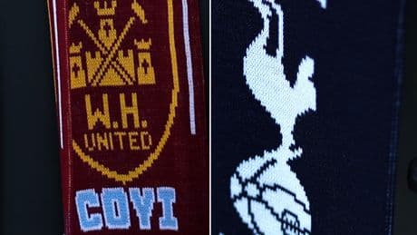 West Ham ban half-and-half scarves for Tottenham derby clash