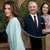 Queen Rania of Jordan looks radiant in new portrait marking her 55th birthday - as Crown Prince Hussein posts gushing tribute to 'my loving mother'