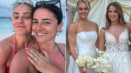 Matildas star Ellie Carpenter and her new wife are set to become rivals just weeks after their stunning French wedding