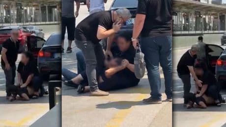 Bursa'da bir kadın eski kocasını tekme tokat dövdü