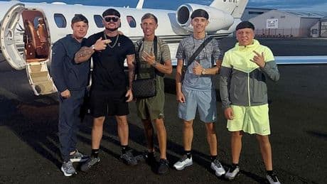 Ibiza Final Boss takes private jet to party island with mates who 'all have same haircut'