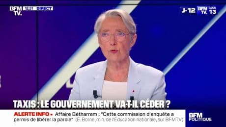 Nouvelle tarification des transports sanitaires: "On doit pouvoir, sans heurter les taxis, trouver 250 millions d'économies sur trois milliards", assure Élisabeth Borne