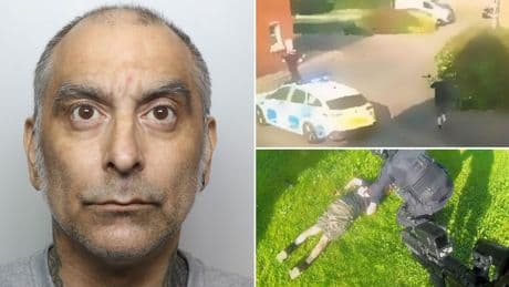 Police officer describes moment he was shot with crossbow - as attacker jailed
