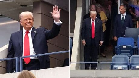 Donald Trump arrives at US Open final ahead of Jannik Sinner vs Carlos Alcaraz showdown... after match was delayed due to increased security