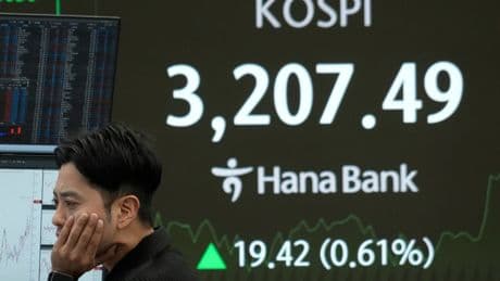 Asian shares are mixed after Wall Street logs a 3rd straight winning week
