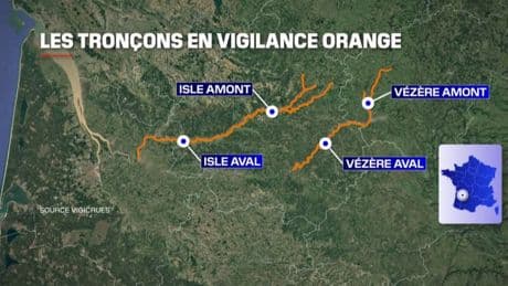 Intempéries: trois départements toujours en vigilance orange, des précipitations encore attendues ce lundi