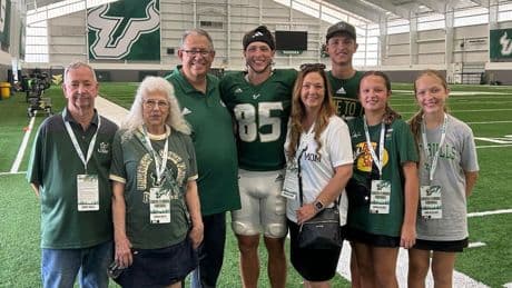 USF Receiver Christian Helms, Coach Alex Golesh Winning Big In Tampa Bay