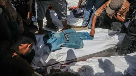 Israeli strikes kill 22, including 5 journalists, in a Gaza hospital
