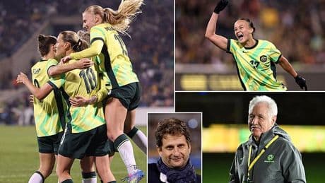 Australia 4-1 Argentina: Tom Sermanni signs off in style as an Amy Sayer double sees Matildas seal dominant victory