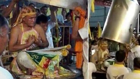 Father's sinister explanation as he boiled himself to death in huge pot