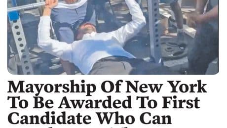 Best of the Babylon Bee: First NYC mayoral candidate to bench bar will win race