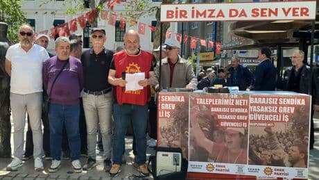 EMEP Ordu İl Örgütü sendikal haklar kampanyası için imza standı açtı