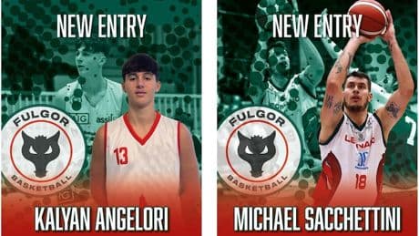 <p>Fulgor Basket: Benvenuti Kalyan Angelori e Michael Sacchettini</p>
