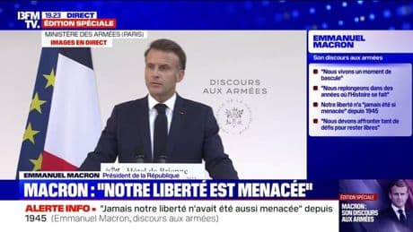 Discours aux Armées: Emmanuel Macron indique que le risque terroriste "est toujours là"