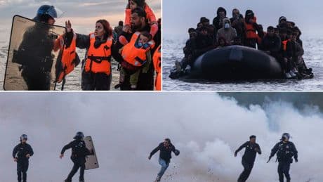 French police 'fire tear gas and pepper spray' at migrants trying to board UK-bound small boats
