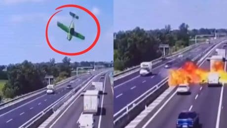 Tragedia en la autopista: Una avioneta cae en picado en una carretera y mueren sus dos ocupantes