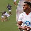 Immanuel Feyi-Waboso endures nightmare comeback after six-month injury lay-off as he is SENT OFF for a horror tackle in damaging blow to his Lions hopes - as England squander 12-point lead to lose against France