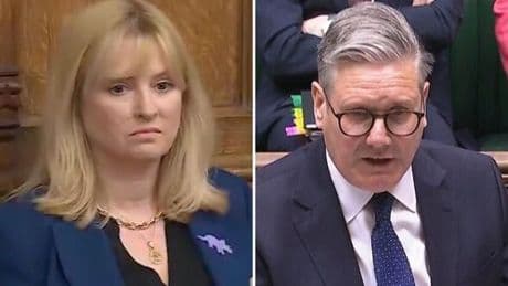 Moment Rosie Duffield caught on camera looking furious at Keir Starmer during PMQs