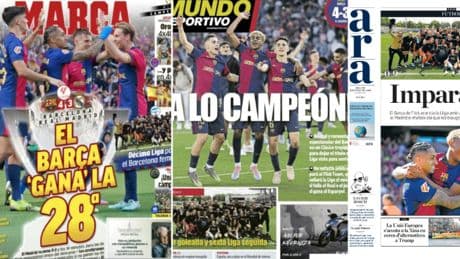 La prensa ya ve campeón al Barça y menciona el polémico arbitraje ante el Real Madrid