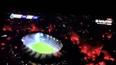 Las calles de Nápoles celebran el Scudetto... ¡¡en pleno partido!!