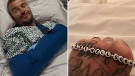 David Beckham operato al polso: la foto dall’ospedale pubblicata da Victoria