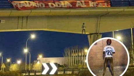 Condenados cuatro ultras del Atlético por 'ahorcar' un muñeco de Vinicius