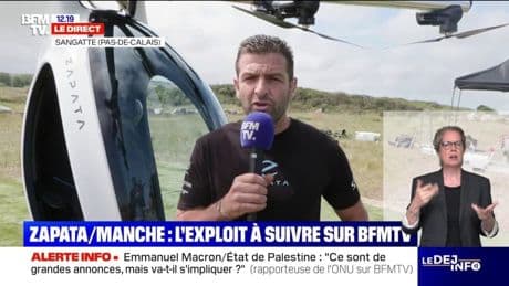 "On a des conditions optimales", affirme Franky Zapata à quelques minutes de sa tentative de traversée de la Manche dans un Air Scooter