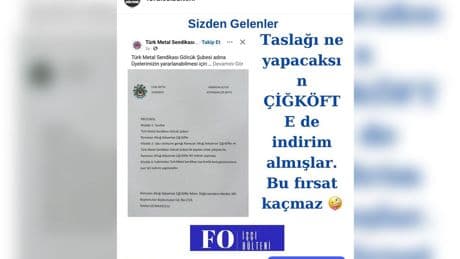 Ford işçileri taslak beklerken Türk Metal, çiğ köfteciyle yaptığı protokolü paylaştı