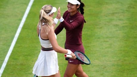 ‘Nervous’ Emma Raducanu enjoys win with Katie Boulter in rare doubles outing